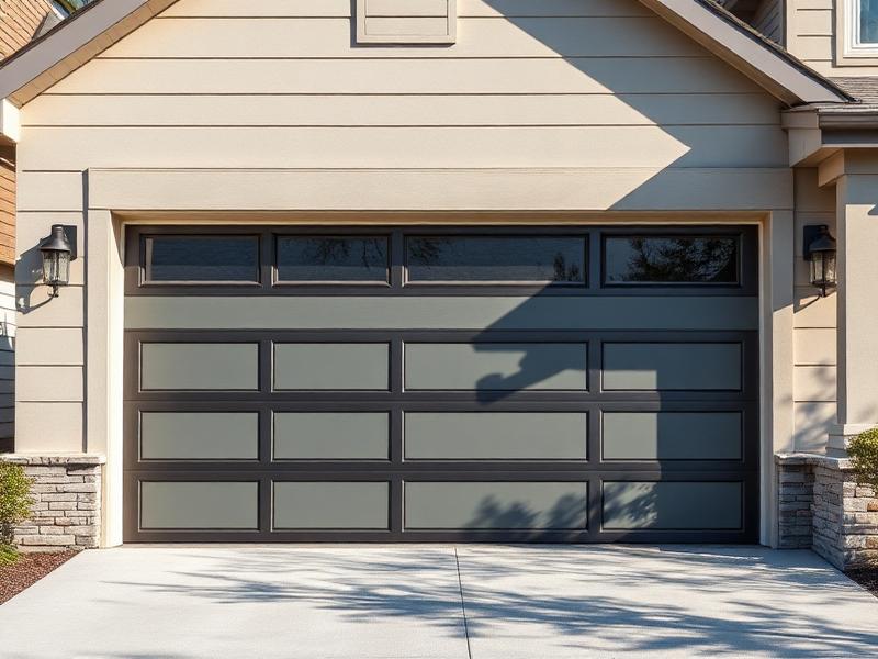 Modern steel garage door installation in Hope Mills, NC